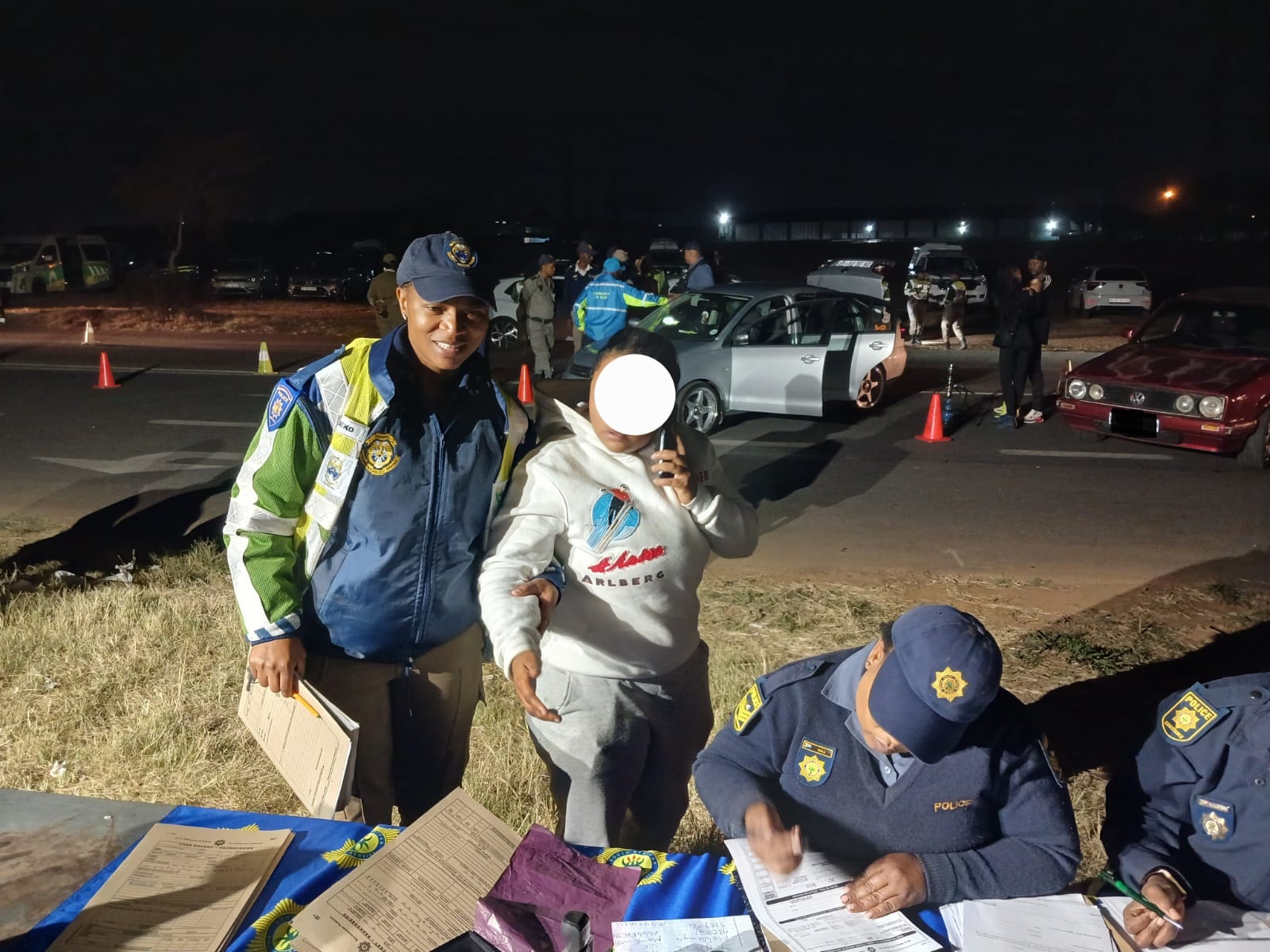 saps arresting a person