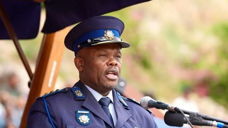 Lieutenant General Shadrack Sibiya outside court in Pretoria as he challenges his suspension from SAPS.
