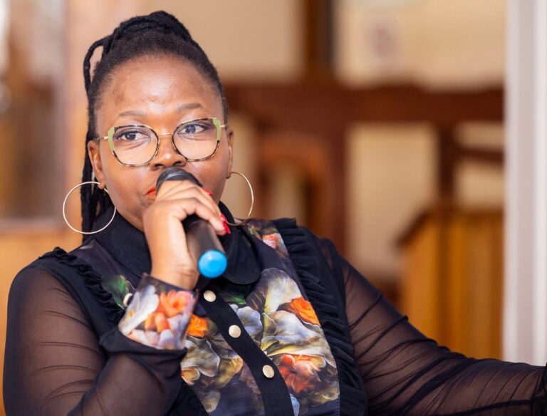 Gauteng MEC for Roads and Transport Kedibone Diale-Tlabela addressing the media