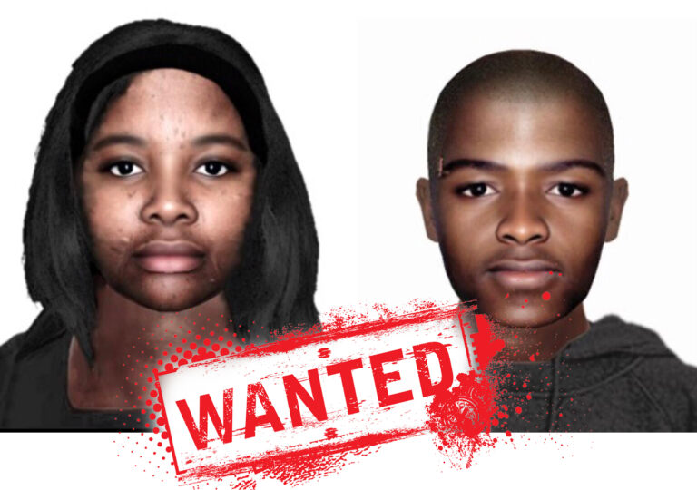 SAPS identikit images of two robbery suspects wanted in connection with incidents in Lyttelton and Hercules, Tshwane.