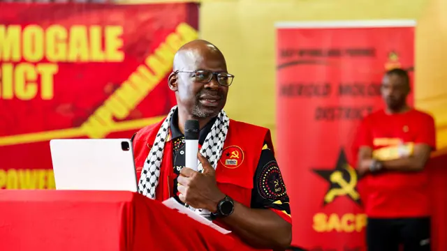 SACP General Secretary Solly Mapaila addressing the media in Johannesburg on the alliance with the ANC and COSATU.