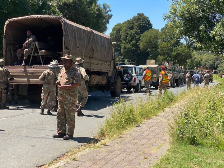 SANDF armoured vehicles and soldiers move into Eldorado Park as residents welcome tougher action against crime, while questions arise over the authority behind the military deployment.