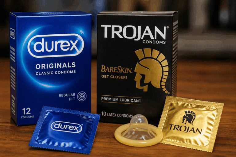 Condoms on display in studio setting (1)
