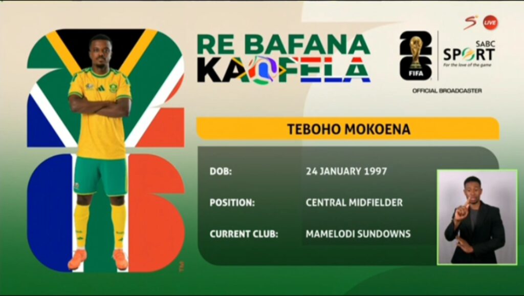 Bafana Bafana Squad List for 2026 FIFA WORLD CUP