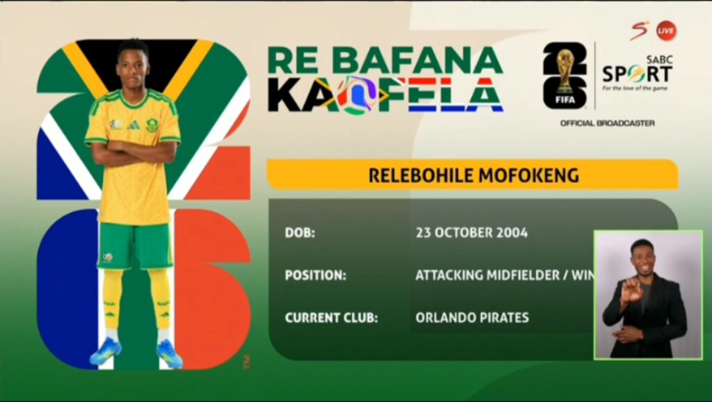 Bafana Bafana Squad List for 2026 FIFA WORLD CUP